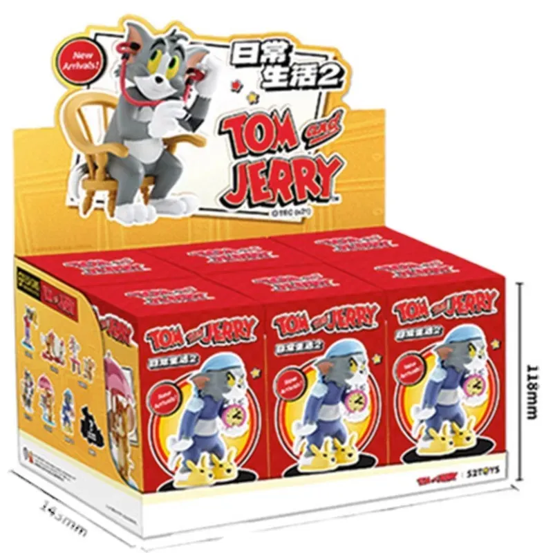 4,5-9 cm Tom e Jerry Daily Life Series Blind Box Mystery Lucky Box Pvc Cute Kawaii Anime Statue Figure Modello Regalo giocattolo di compleanno