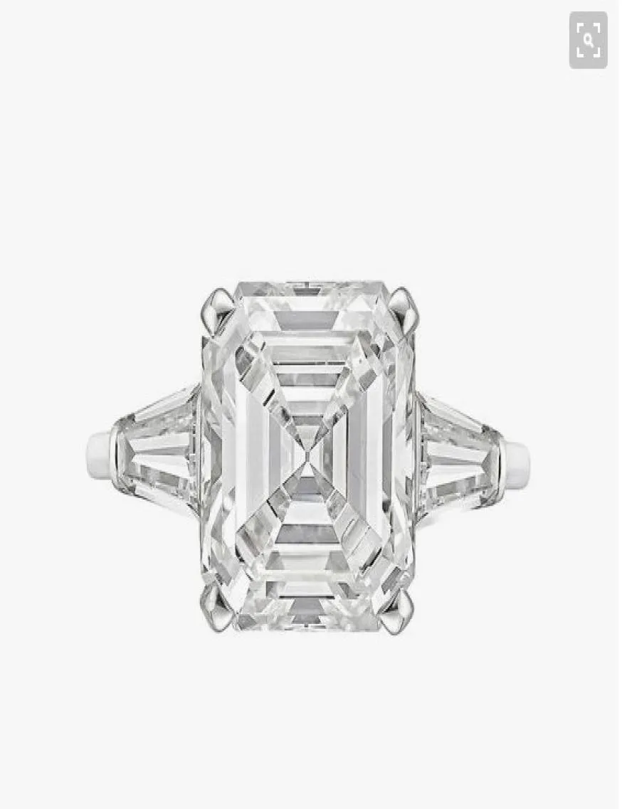 Nouveau réel 925 Silver Silver Luxury Asscher Cut Diamond Wedding Engagement Anneau de fiançailles pour femmes Silver Radiant Cut Bijoux N642191955