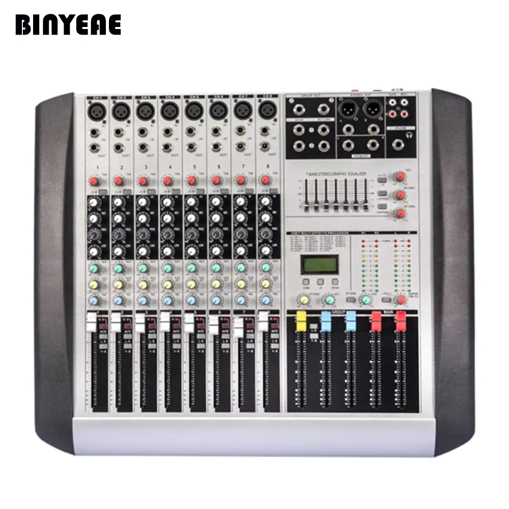 Mixer HX802 Mélange Console 8 canaux DJ Mélangeur à distance audio mezcladora de dj