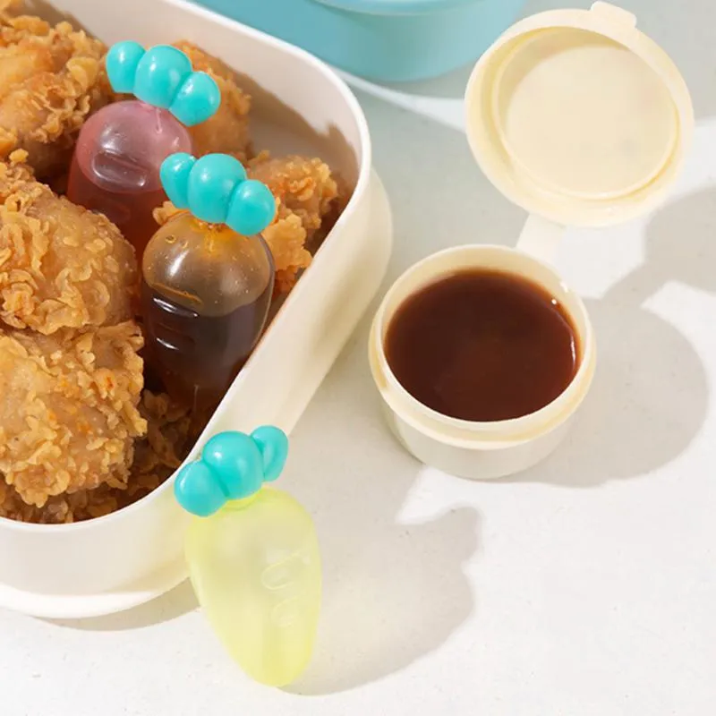 Mini Plastic Squeeze Bottles For Condiments - 7pc Set For Honey, Ketchup, Sauce & Salad Dressing - Portable For Lunch Box & BBQ - View #8