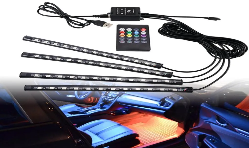 LED tiras do carro Luzes 364872 Ambient RGB LUZES LED LUZES USB 12V INTERIOR APP APP DO MODE REMOTO SEM PARA REMOTO 3652159