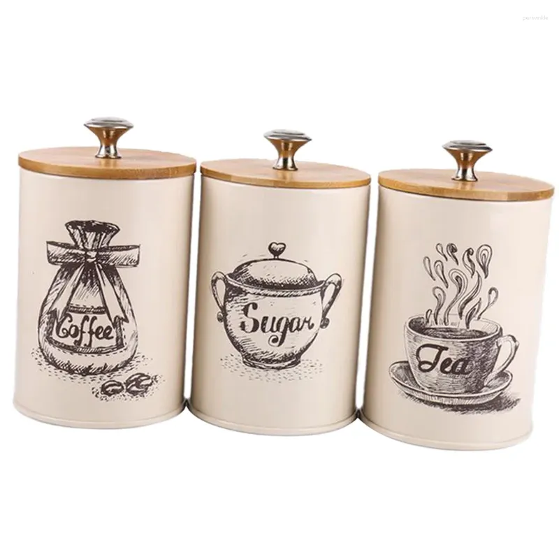 Bouteilles de rangement 3pcs rétro 1l pots de cuisine à thé