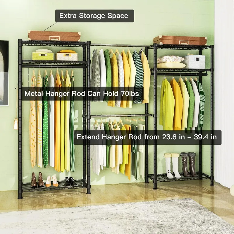 Ulif E1 Heavy Duty Closet clothes rack - 6 Tiers,...