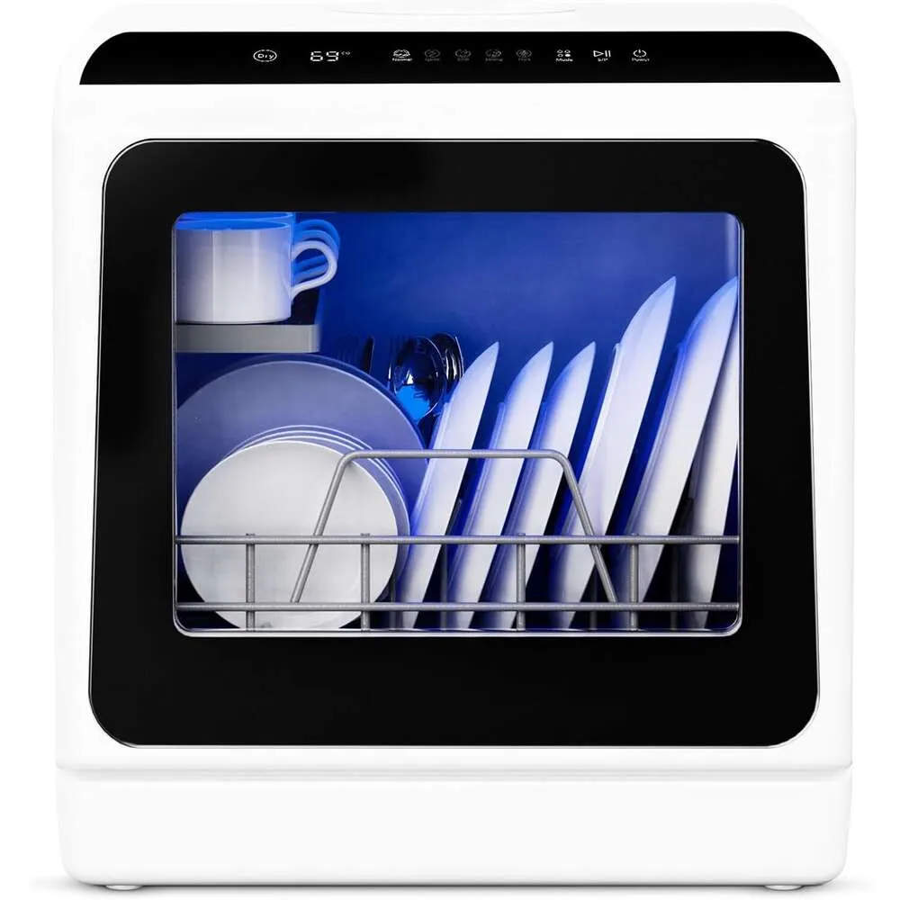 Countertop Dishwasher - Mini 6-Set Washer For Apartments & RVs, 5L Tank, 5 Wash Modes