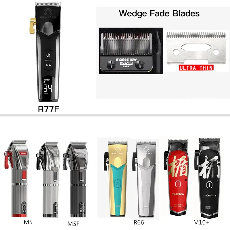 Trimmers Kulilang R66 R77F Madeshow M10 Wedge Fade Blades Hair Clipper Ultra Thin Blade Trimmer交換元カッターヘッド