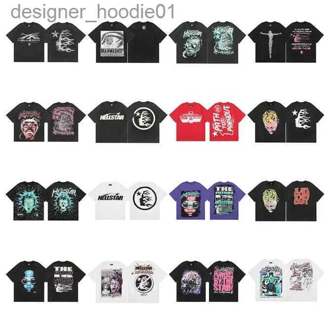 T-shirts masculins T-shirt Hellstar Mens Designers Womens Short Fashion TEES TEES STREET LETTRE IMPRESSION HIP HOP