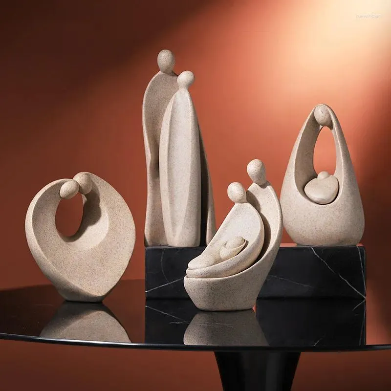 Decorative Figurines Modern Creative Sandstone Abstract Figure Resin Sculpture Living Room Bookshelf Art Aesthetic Decor Home Accessories