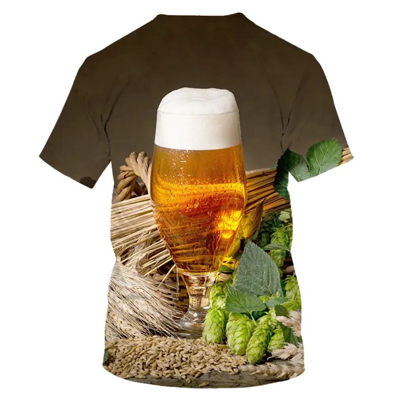 3D Tシャツメンズカジュアルティーシャツ面白いビールプリントTシャツの男性夏スタイルパーティートップカップル弾力性Tシャツストリートウェア