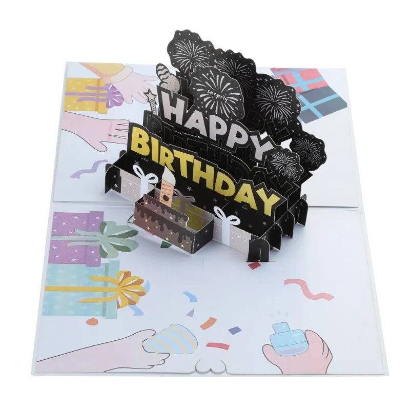 Cartes d'anniversaire musicaux 3D Carte de voeux faite à la main grande carte de bénédiction d'anniversaire