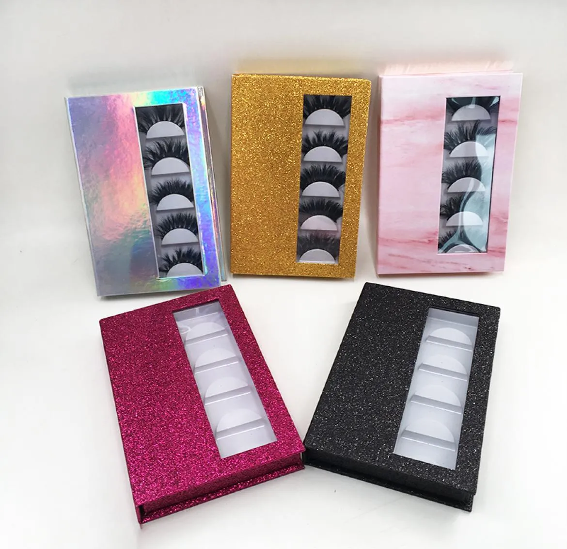 FDSHINE 3PIRS 5Pairs Eyelash Buch leer magnetische Weichpapier -Wimpernschachtel mit Wimpernschale 2598435