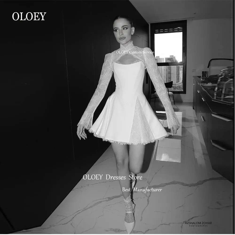 OLOEY ウェディングドレス Sサイズ ホワイト・グレー Oloey-白いフリル