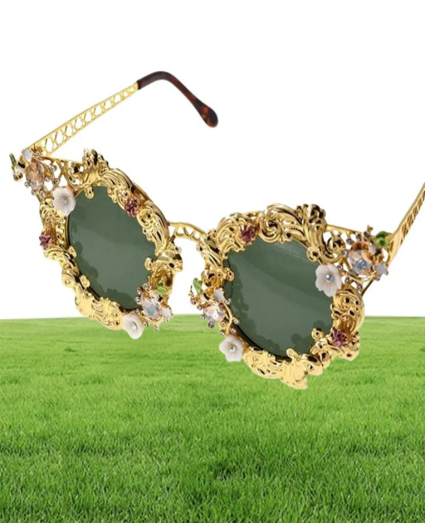 Solglasögon yangliujia barock ihåliga blommor som återställer gamla sätt att glasögon strand turism kvinnor smycken tillbehör8074084