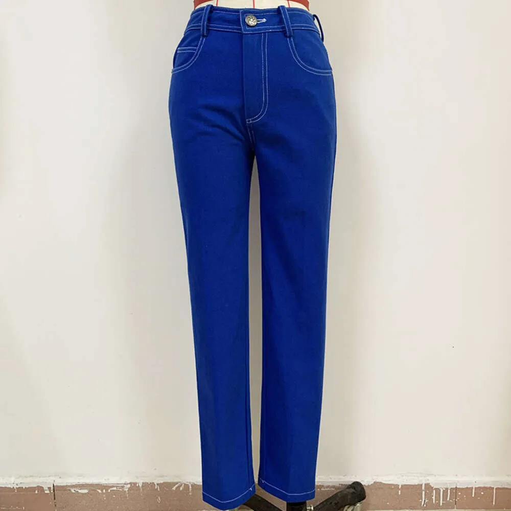 Leggingsstijl voor dames helderblauw slanke kleine voetje jeans broek