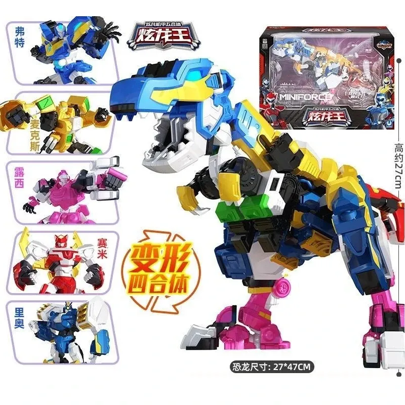 Mini Force Deformation Mecha Beast King Power Power Transformation Robot Car Miniforce X Toy Corea Cartoon Anime Boys Toys Cadeaux 240409