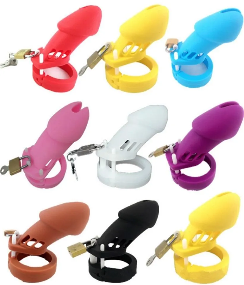 Qloves CB6000 CB6000S Soft Silicone Cage Cock Cage Device Sex Toys With 5 Cock Ring Penis Sleeve for Men 2103245325064