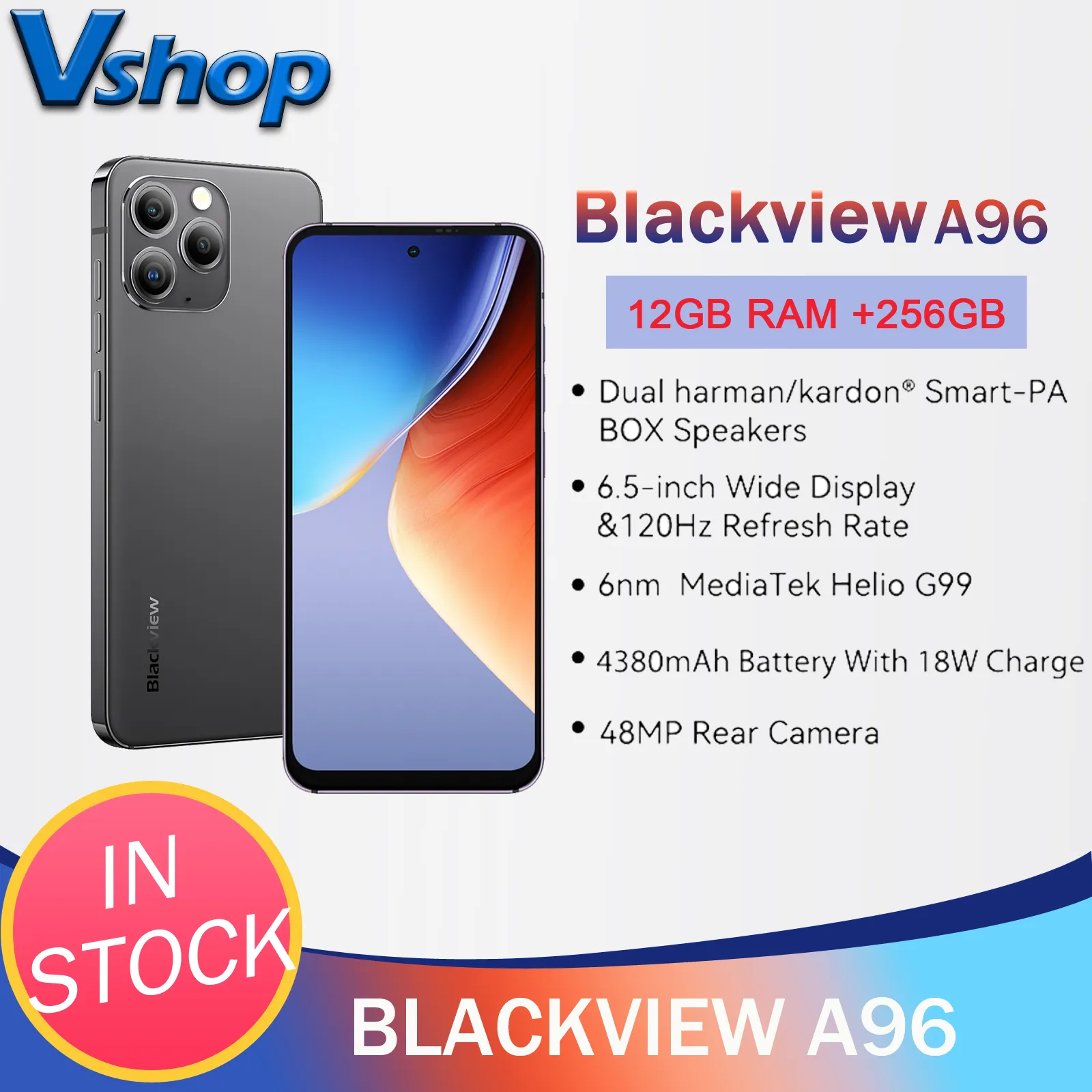 Blackview A96 12GB RAM 256GB Storage 6.5-inch Android 13 MediaTek