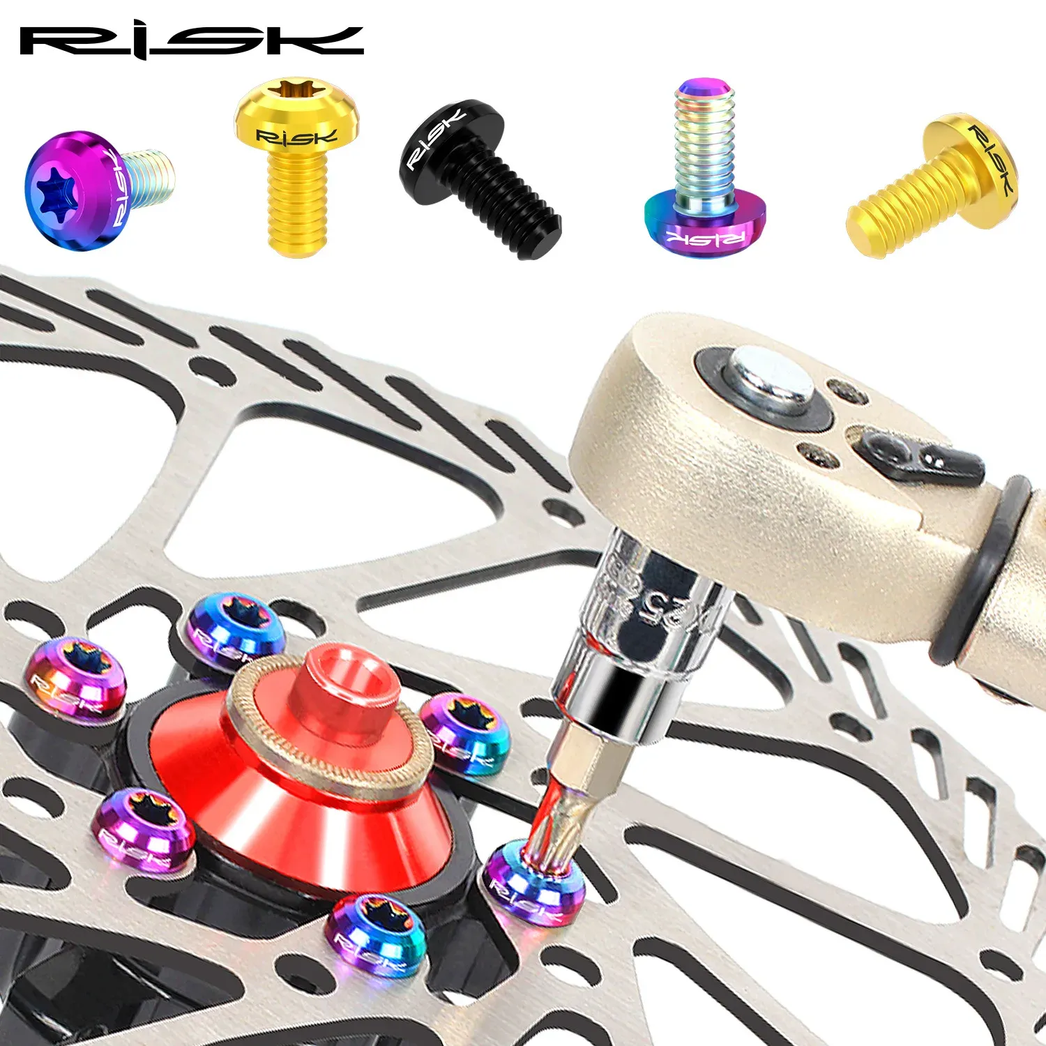 RISK M5X10mm MTB Bicycle Disc Brake Rotor Bolt Road Bike T25 TC4 Titanium Torx Rotor Fixing Brake Screw Ultralight From 14 4 DHgate