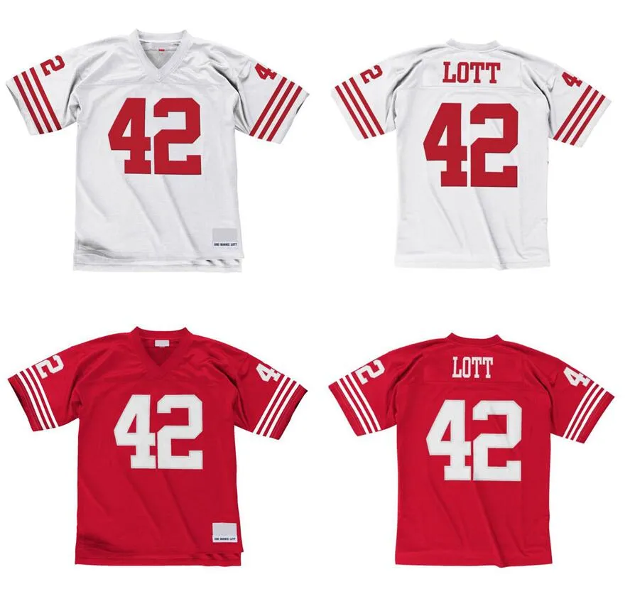 Stitched Football Jerseys 42 Ronnie Lott 1990 Mesh Legacy Pensionerade Retro Classics Jersey Men Women Youth S-6XL