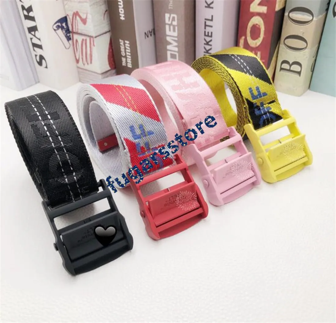 allmatch correct version OFF beit white canvas belt All Black pure pink Red ow4098374