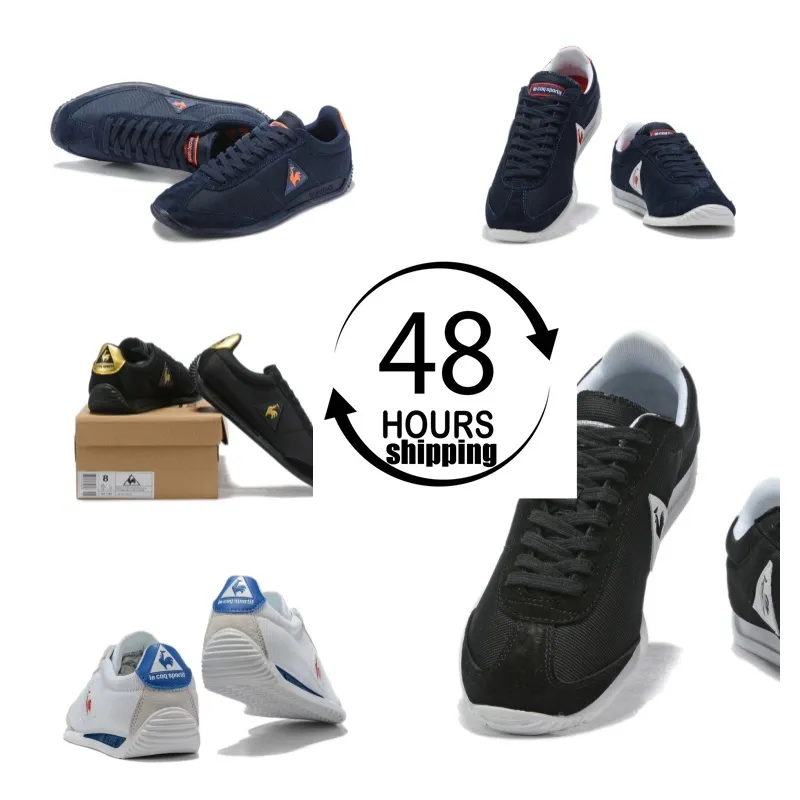 2024 Chaussures de créateurs en plein air le Coq Casual Shoes Sneakers Chaussures Chaussures Femmes Men Soft Jogging 36-44 Taille noir blanc bleu jaune