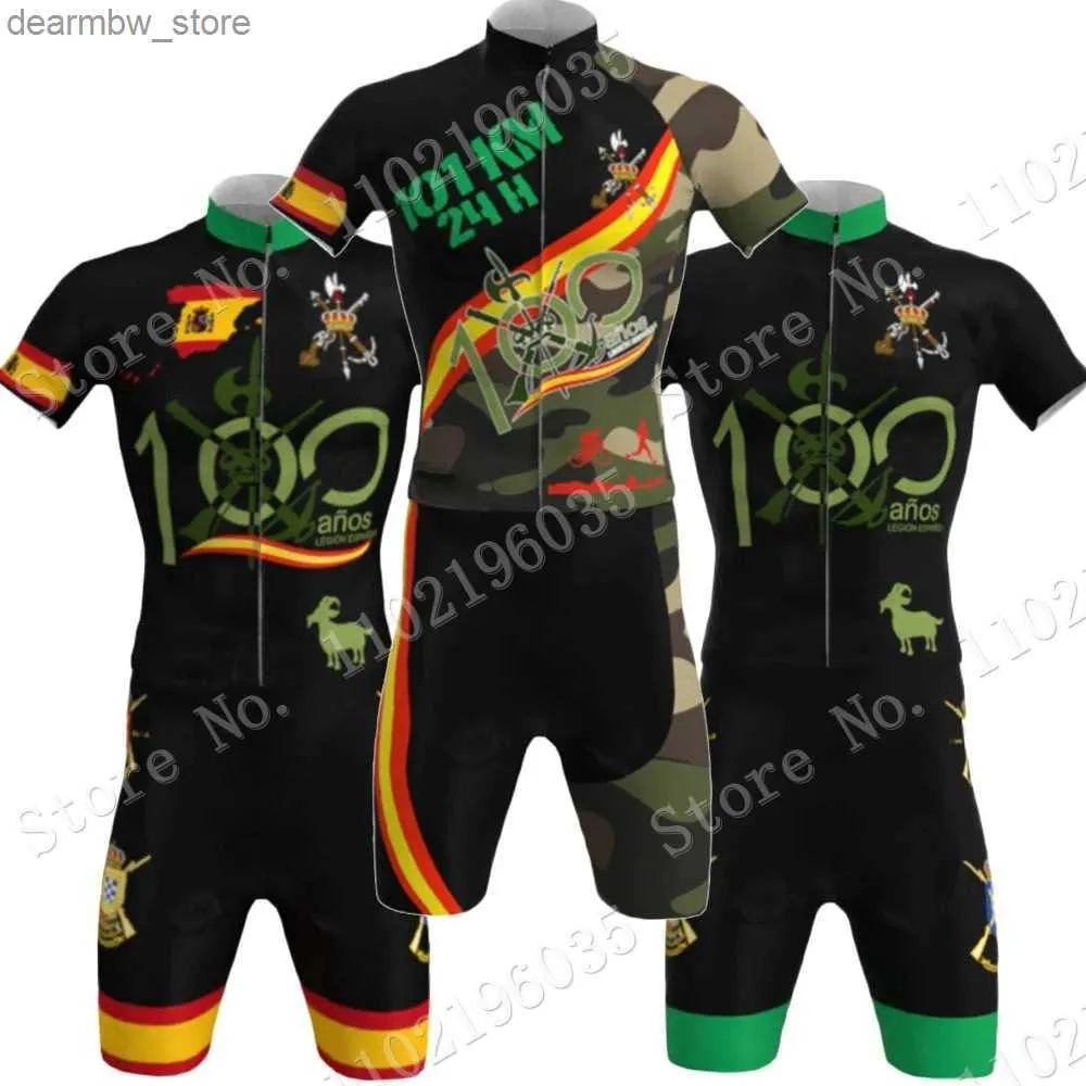 Cycling Jersey Sets 2023 GION Espana Cycling Jersey Set Spain Summer Bicyc Clothing Road Bike Shirts Suit Bicyc Bib Shorts MTB Ropa L48