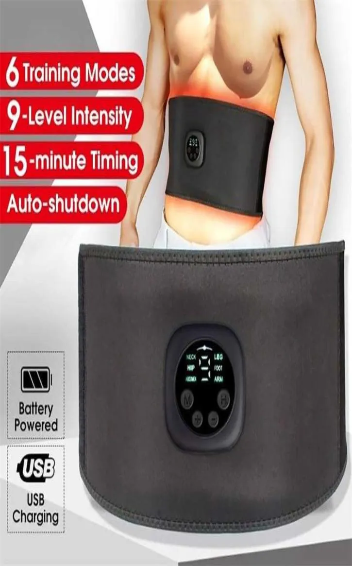 EMS Wireless Muscle Stimulator Trainer Smart Fitness Abdominal Training Electric Viktförluster Bälte Body Slimming Belt Unisex 2201119479344