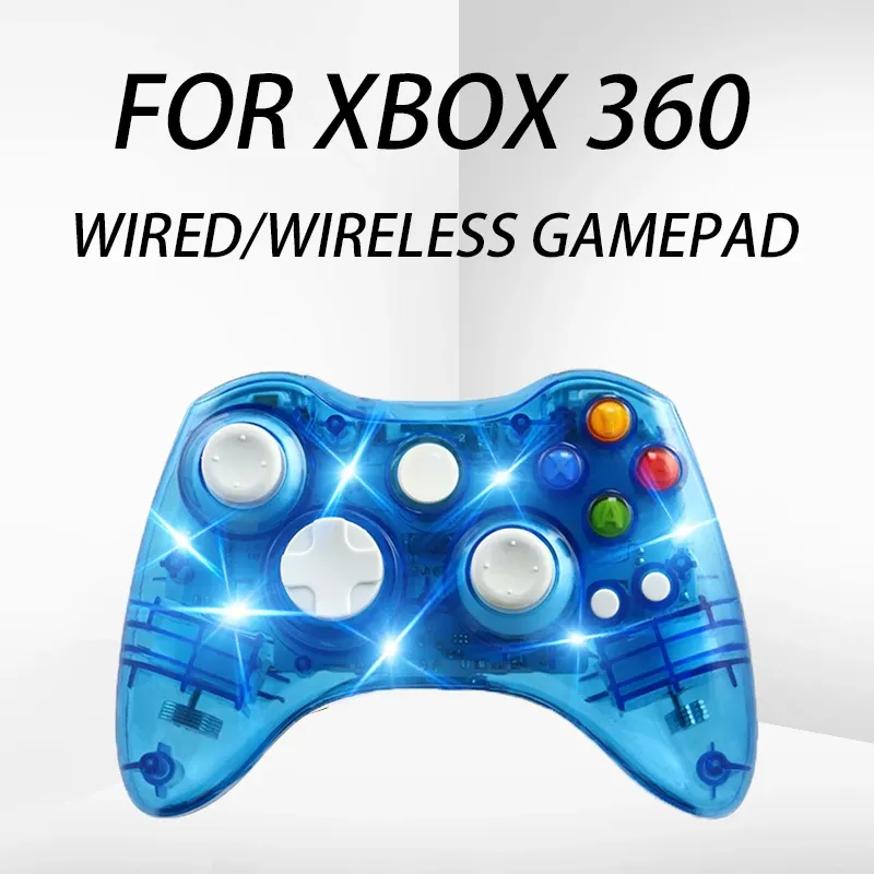 Gamepads Wireless Controller for XBOX360 Wireless/Wired Gamepad for Microsoft For Xbox360 For PC Bluetooth Gamepad Dazzling LED Joystick