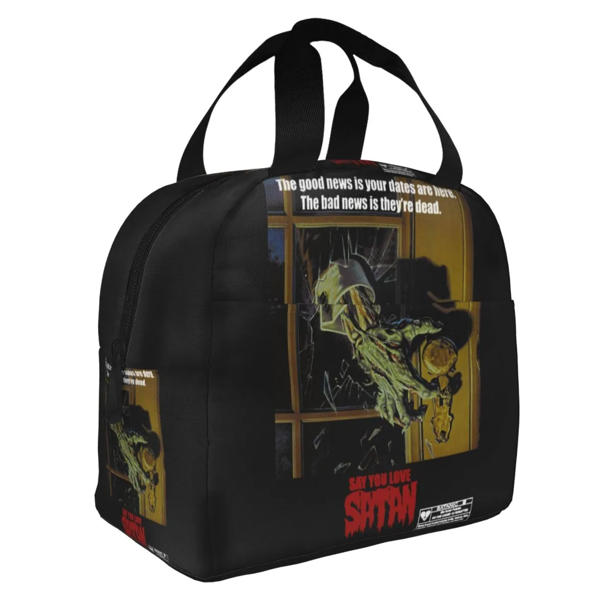 Satan 80s Horror Podcast Night of the Creeps Isulate Isulate Lunch Bag Horror Halloween Meal Continer Sac Thermal Box Tote