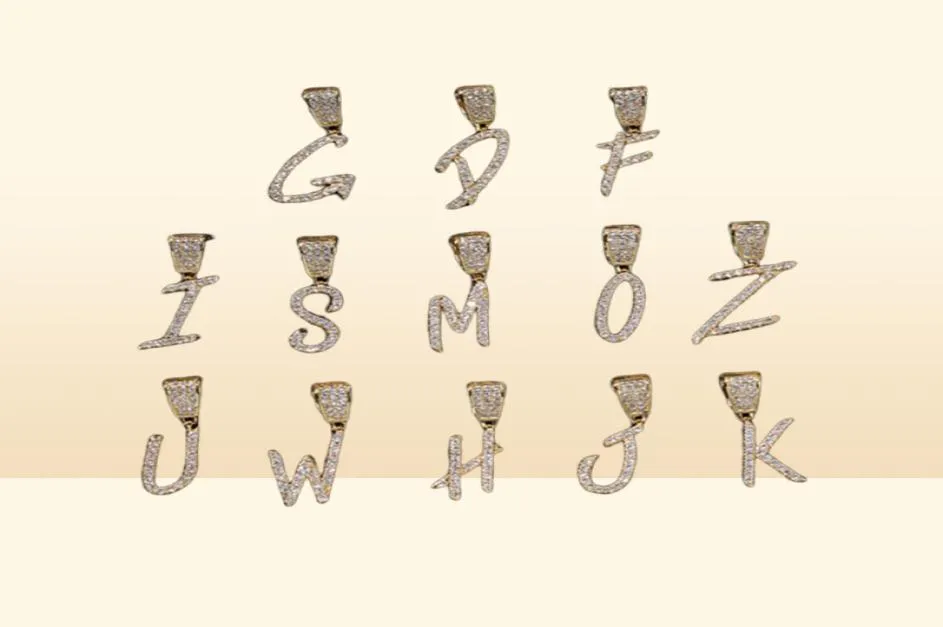 Gold Silver AZ Letters Pendant Necklaces Whos Initial Micro Letter Charm for Men Women with 24inch Rope chain8603849