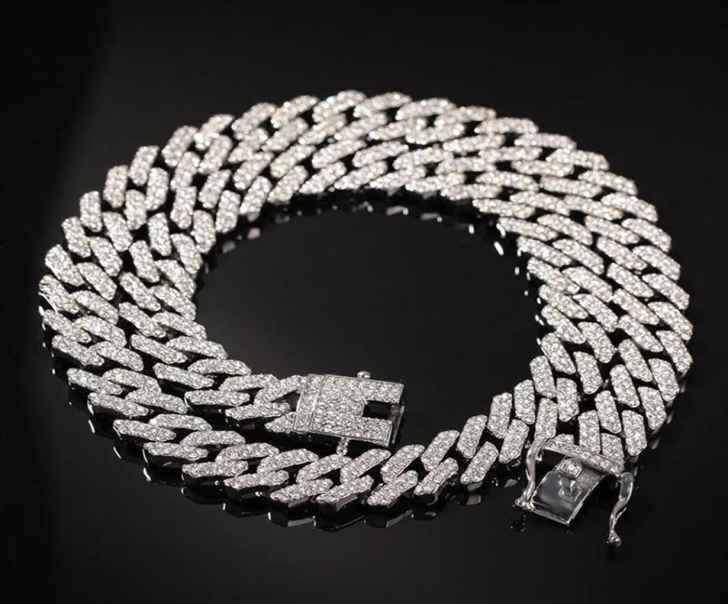 Who 1630Inch Micro Paved 12mm S Link Miami Cuban Chain Necklaces Hiphop Men Rhinestones Fashion Jewelry Drop 211W283n8389884