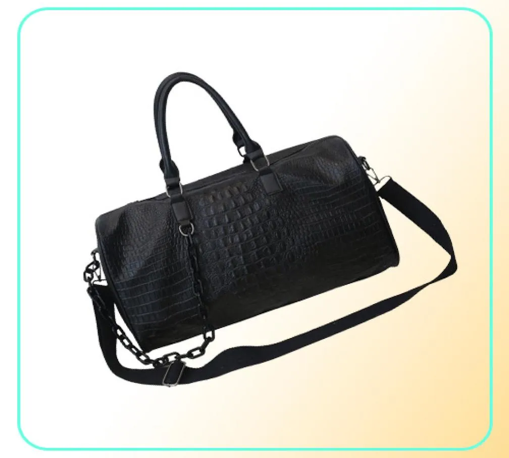 Duffel Bags Travel Duffels Handbag Women And Men Large Leather Luxury Crocodile Pattern Fashion Gym Tote Bag Weekend Duffle Femal8742215