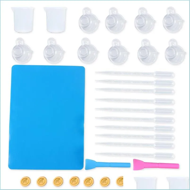 Molds Sile Epoxy Kits Resin Tools With Dispense Cup Measure Mat Finger Sleeve Stir Bar Diy Craft Accessories Drop Delivery Jewelry Equ Dhfe4
