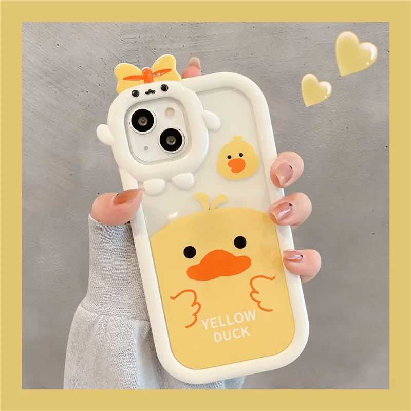 FLIRACON Cute Cartoon Duck Wear Yellow Hat Large Window