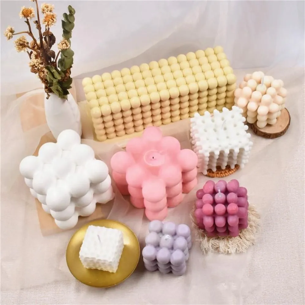 Craft Tools Large Cube Candle Molds 12cm Ball Art Making Silicone Mold Handmade Soap Plaster Mould276H