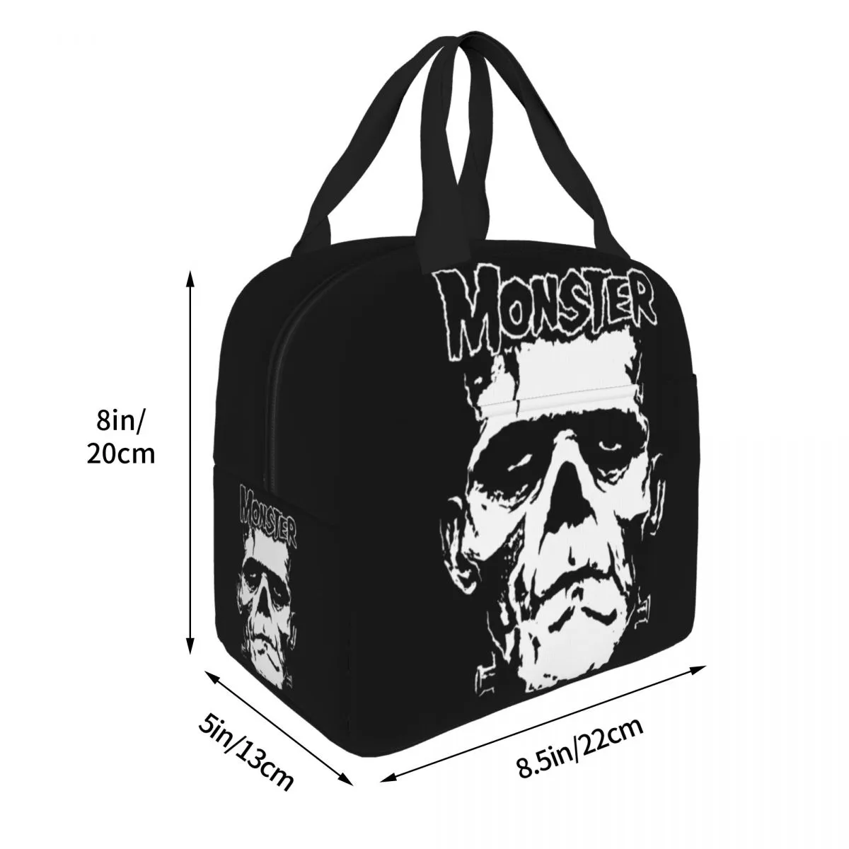 Monster Skull Isolated Lunch Bag läckesäker Frankenstein Horror Movie Meal Container Cooler Bag Lunch Box Tote Beach Outdoor