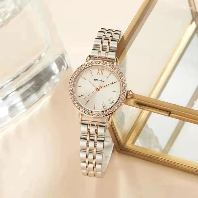 Armbanduhr Mode Quarz Armbanduhr für Frau Luxus Gold Edelstahl Original wasserdichte Frauen Uhren Vintage Ladies Watch