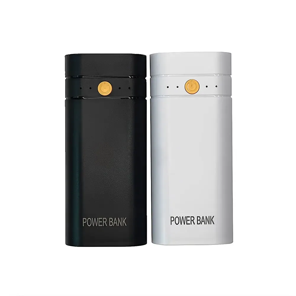 DIY Power Bank Box ровная головка зарядное зарядное устройство Внешнее чехол USB -выходные порты пластиковая коробка питания банк питания