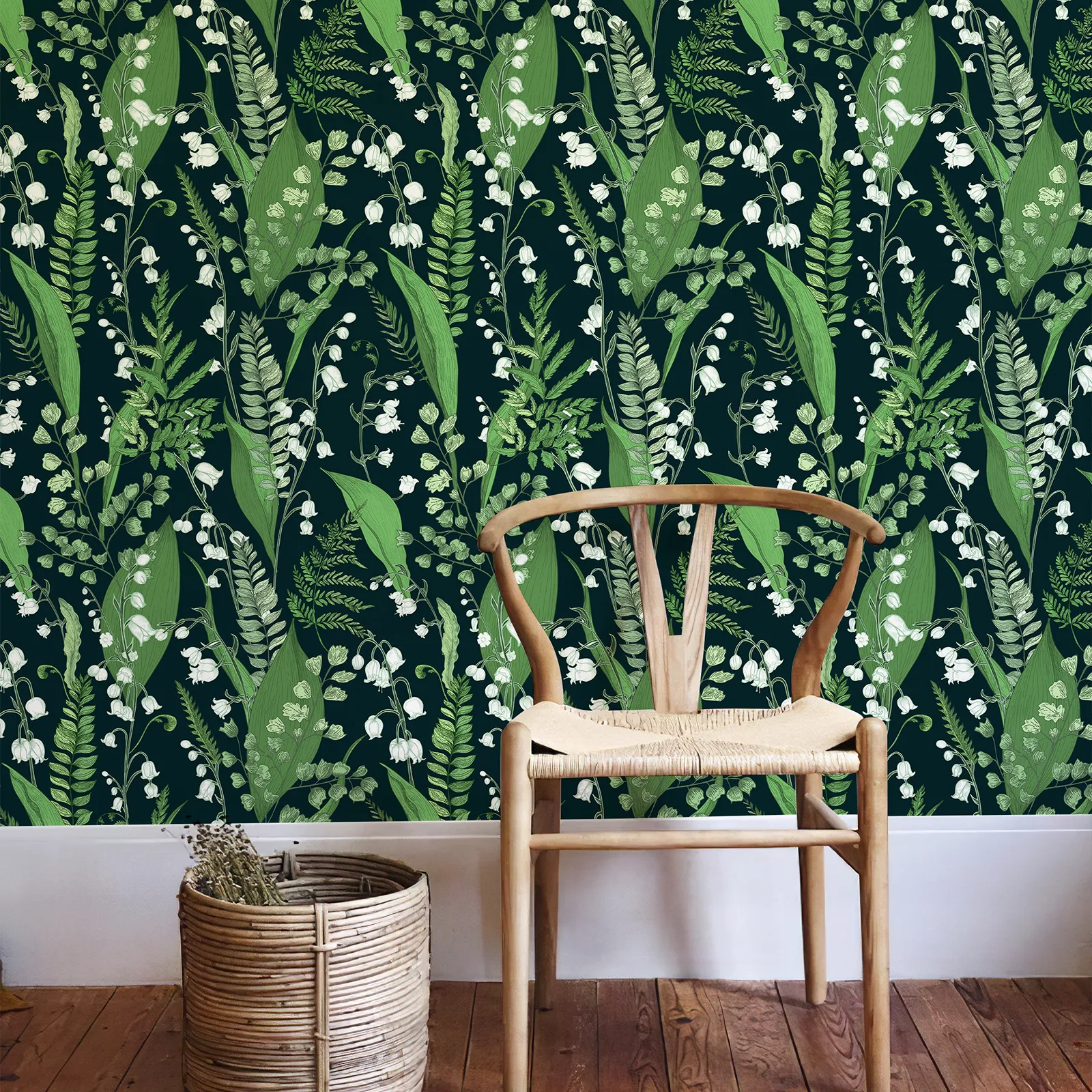 Fond de feuilles vertes fraîches PVC PVC Fond d'écran rétro Green foncé Botanical Peel and Stick Wallpaper Fond de printemps Décor de salon de fleur de printemps