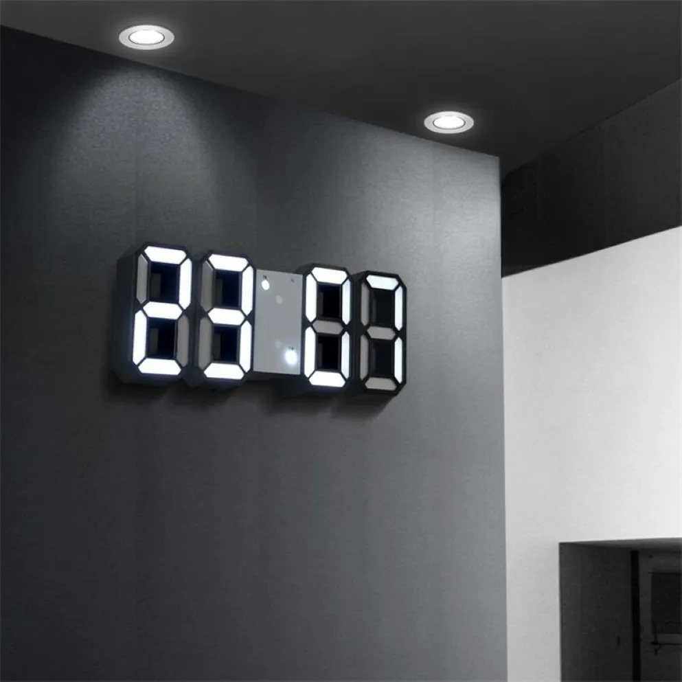 LED Large Digital Table 3D Snooze Wake up Alarm Desktop Electronic Watch USB AAA Powered Wall Clock Decoration LJ201204290S