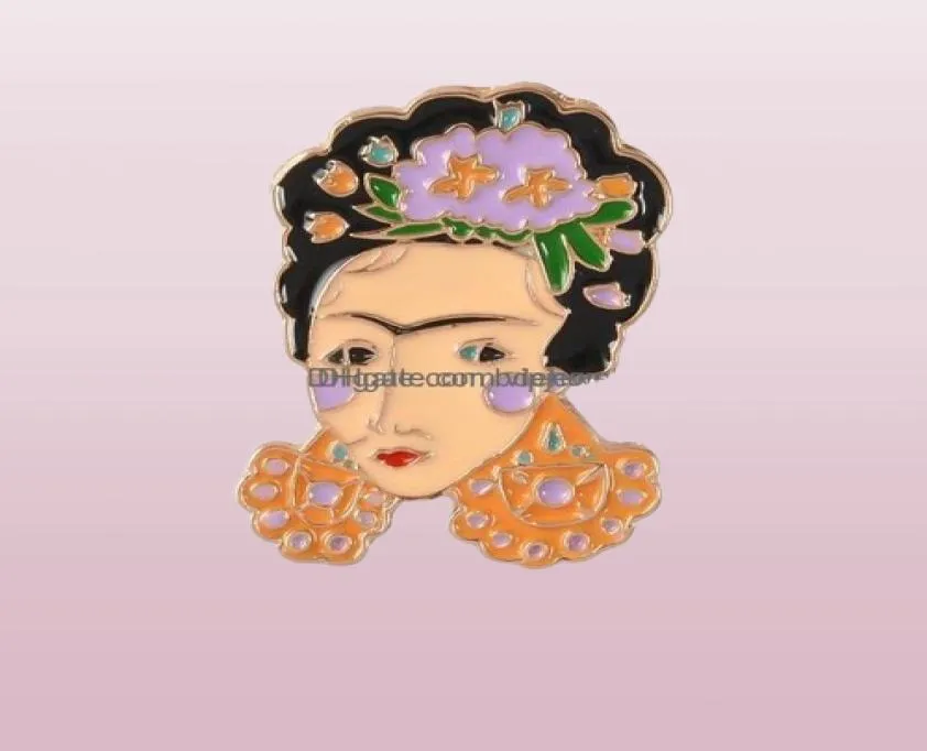 Épingles broches broches bijoux peintre artiste mexicain émail pour femmes décoration métallique broche sac bouton de revers Bdehome otpwm2776854