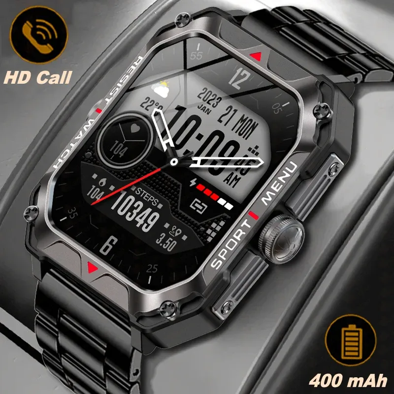 Watches 2.02 Inch Outdoor Sport Smart Watch Men Ip68 Waterproof 400mah Large Battery Fiess Tracker New Bluetooth Call Smartwatch Women