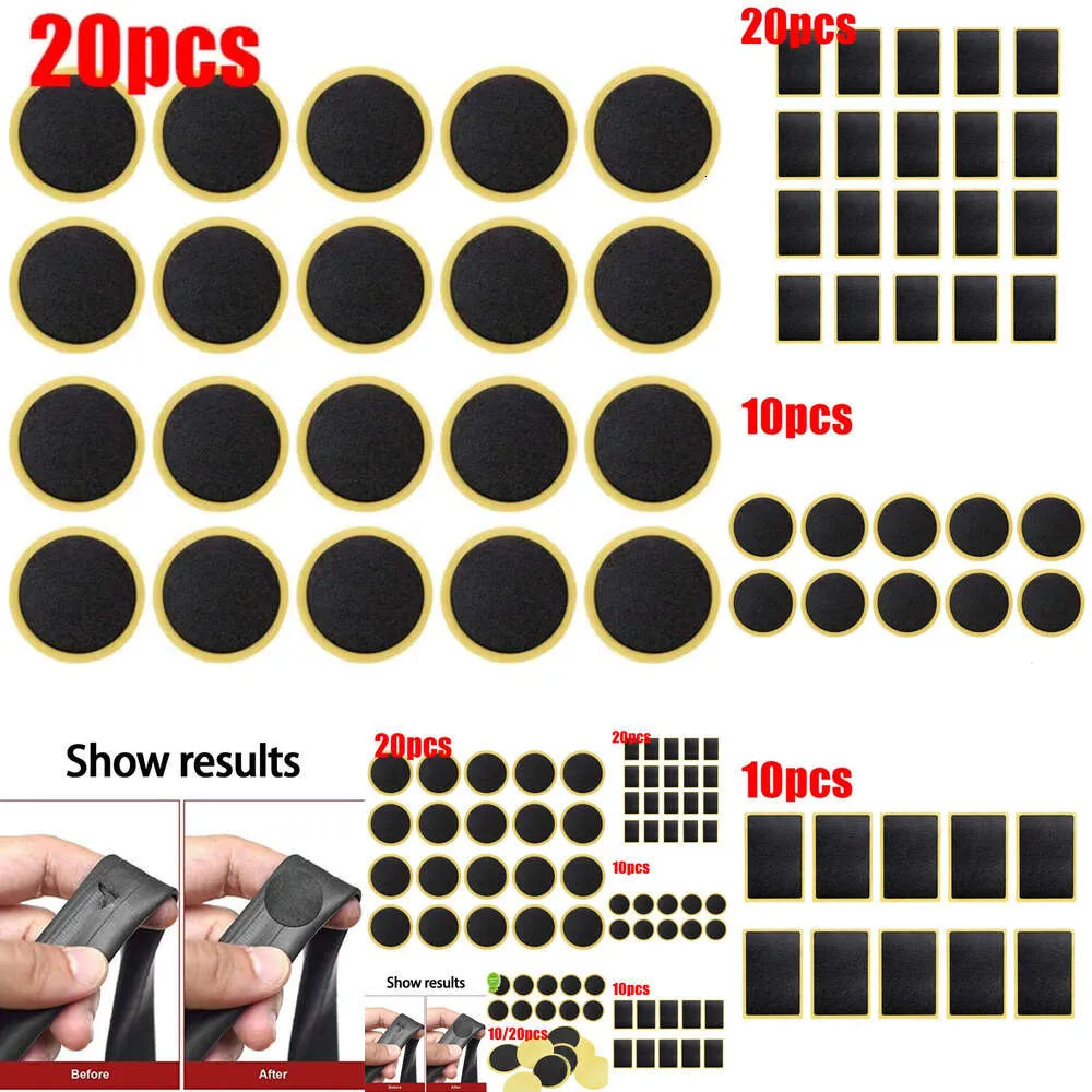 Nouveau 10 / 20pcs Patch Rubber Bike Tire Tire Pneu Porable Inner PAD TAVE ACCESSOIRE DE RÉPARATION DE BICYLEMENT