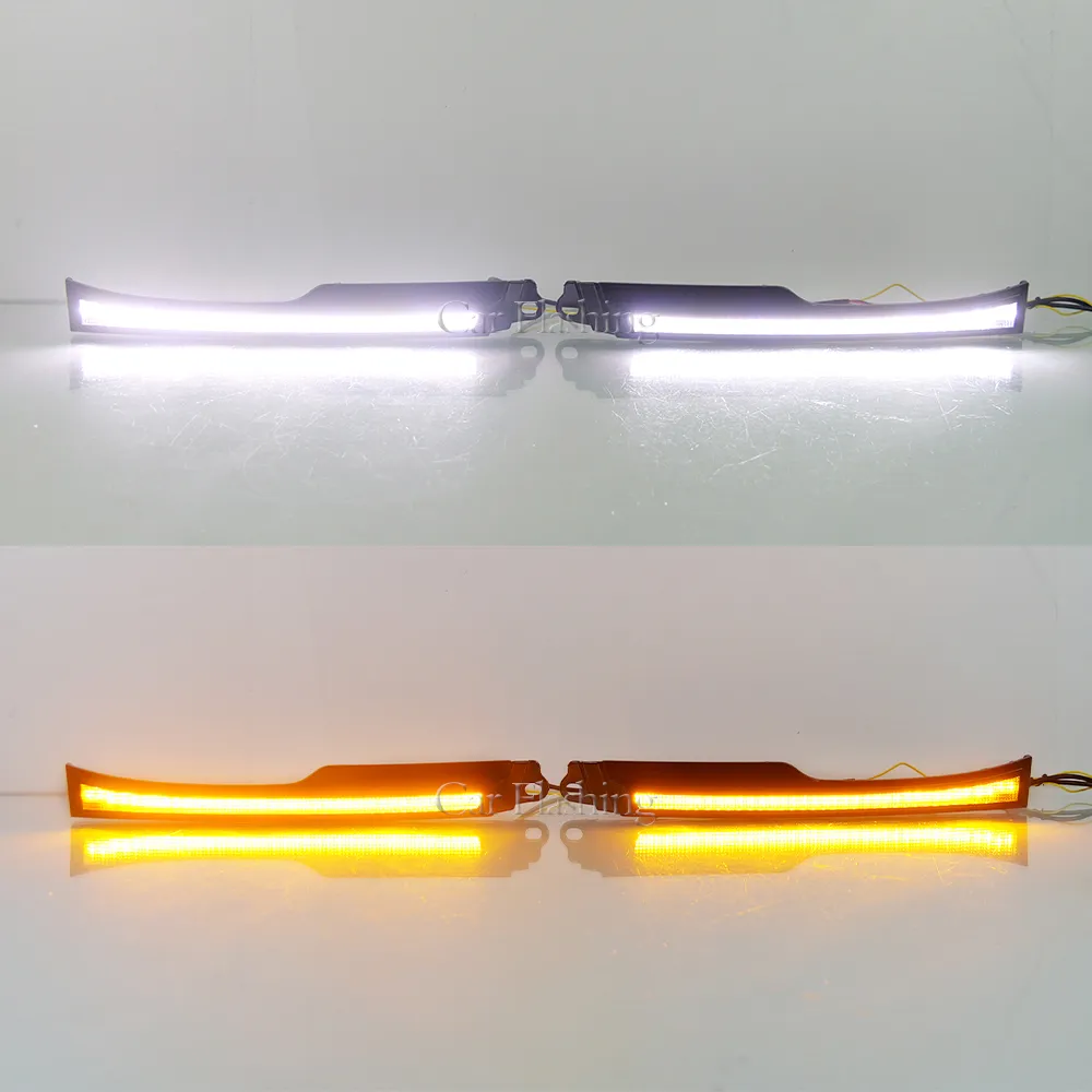 Car DRL Daytime Running Lights With Turn Signal LED Lights Lamps For Toyota Aygo MK2 2014+ P21W PY21W BAU15S Car Accessories