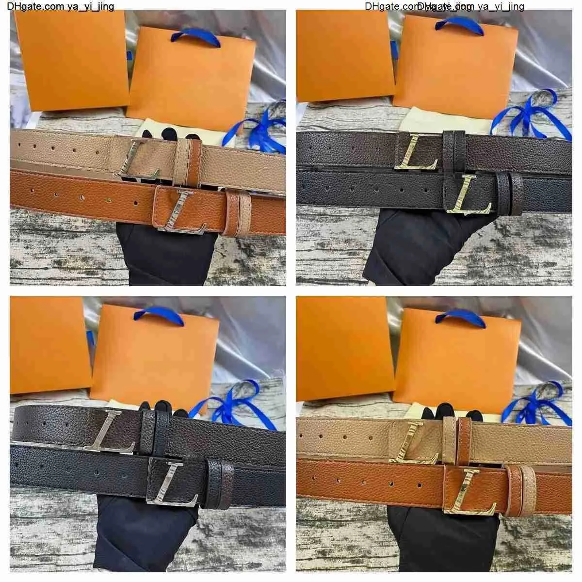 Ny designer Mens Belt V-L High-End present Box Cowhide Buckle Drable Läder Suit Pants Belt 500