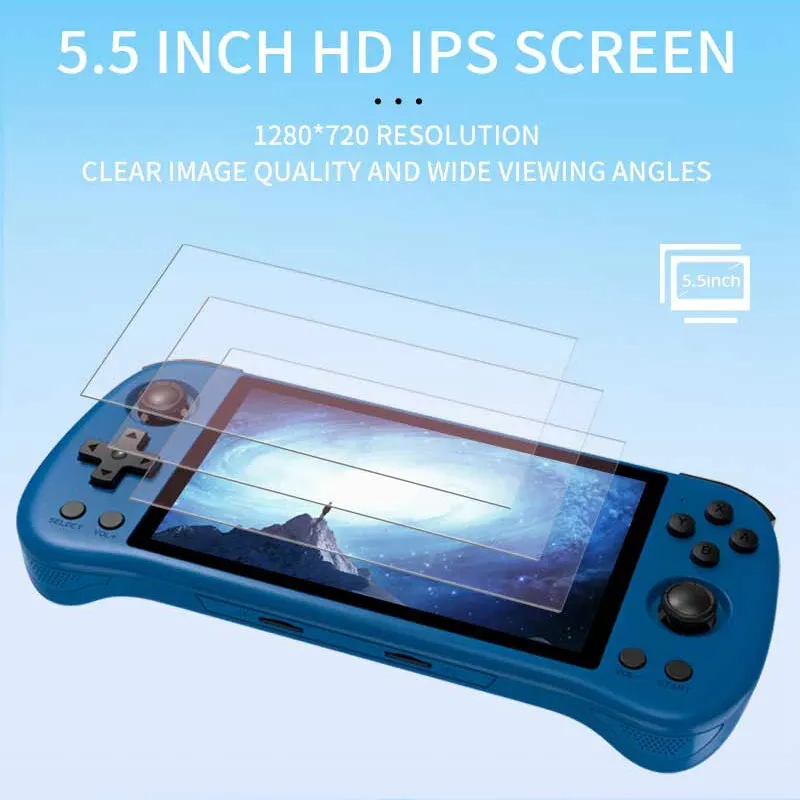 POWKIDDY X55 Handheld Gaming Console 16GB+256GB, 5.5Inch IPS 