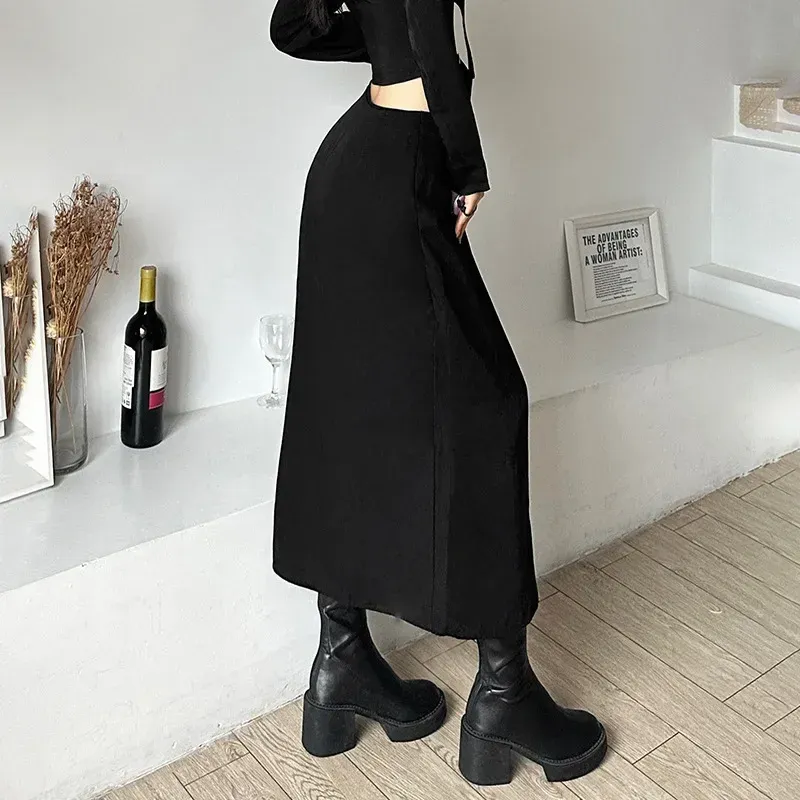 Gothic Techwear Mini Skirt: Patchwork Cargo Skirt for Womens