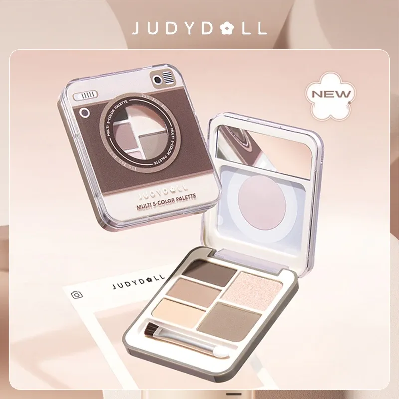 Shadow Judydoll Allinone Multi 5 Color Talette Oscere Blush Evidenziatore Elegante Eye Portable Makeup Cosmetics Natural Makeup Cosmetics