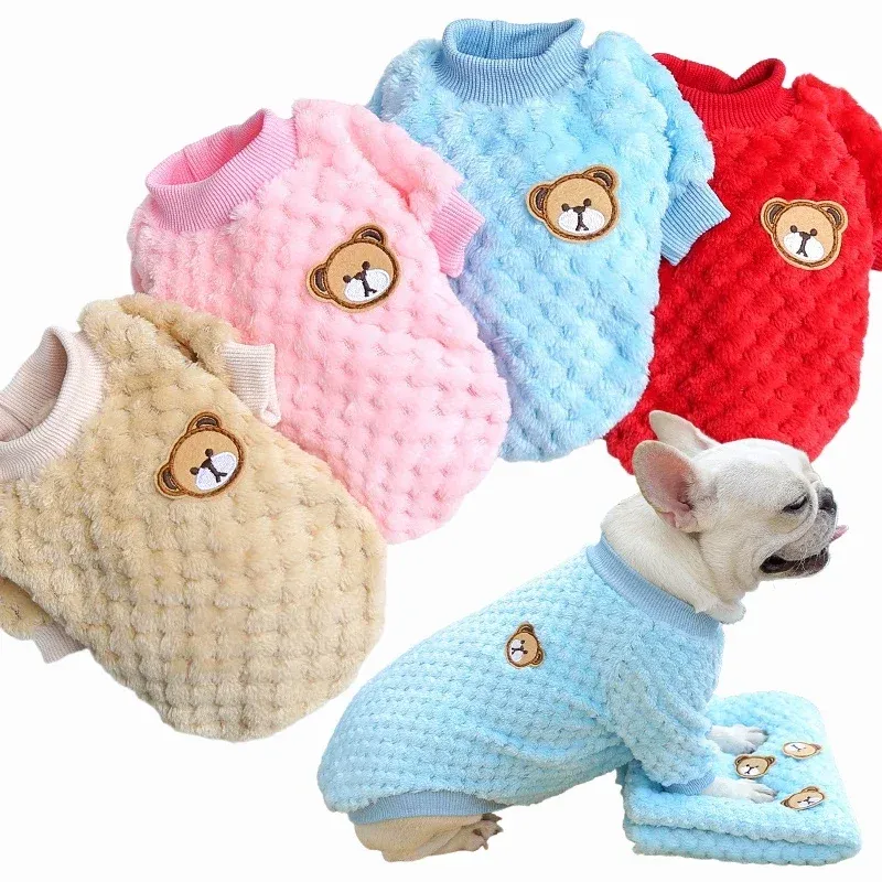 Chien Vêtements d'hiver Gire de flanelle Petit chiens moyens en peluche moteur moteur moteur Puppy Pet Sweatshirt chaud