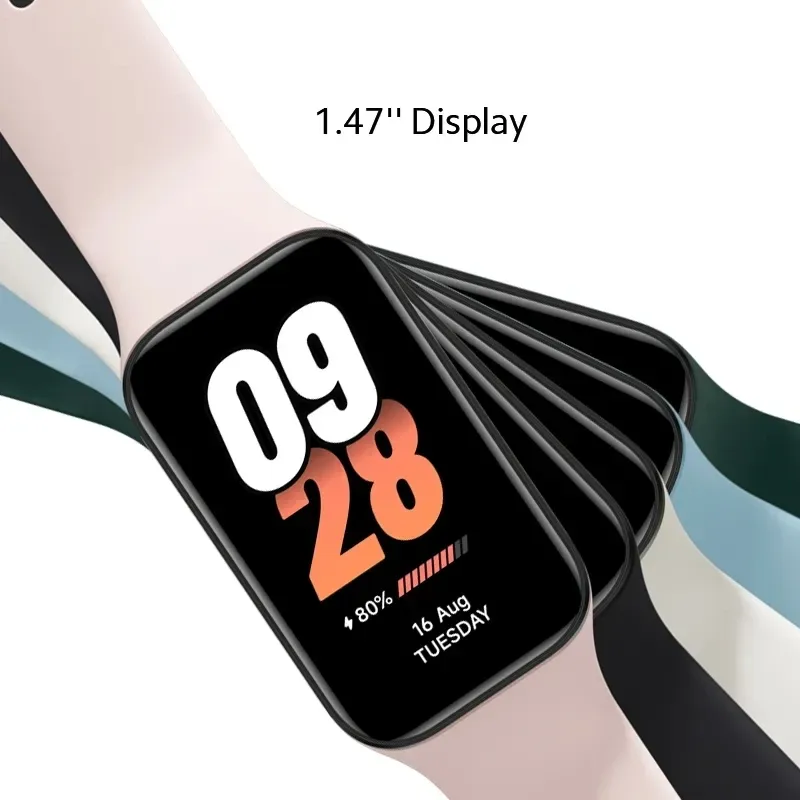 9D Curved Film för Xiaomi Smart Band 8 Active 8Active 2023 1.47 "Soft Protective Glass Smartband Screen Protector Accessories