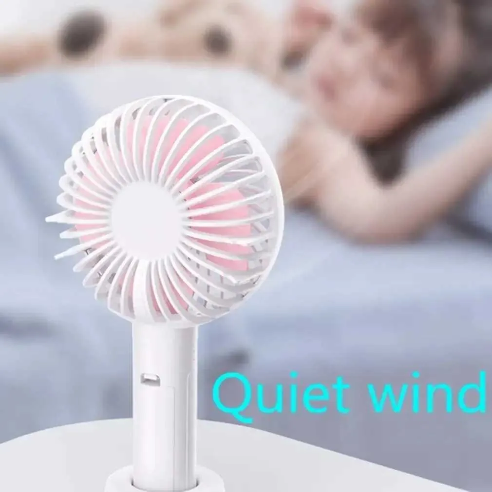 Elektriska fläktar A20 Handhållen fläkt USB-laddningsfläkt Mini Fan Student Gale Silent Three-S-justering Desk Table Fan med bas